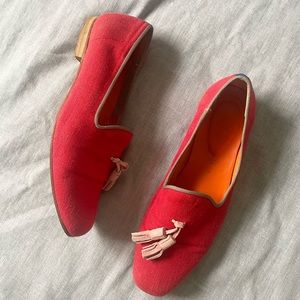 Anthropologie Bettye Muller Astor Tassel Loafer Size 8 Red